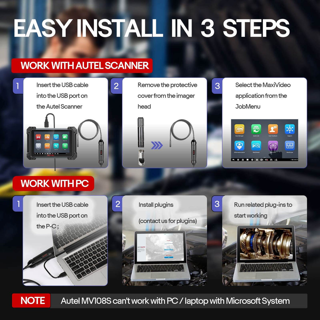 Autel MaxiVideo MV108S 8.5mm Digital Inspection Camera 4