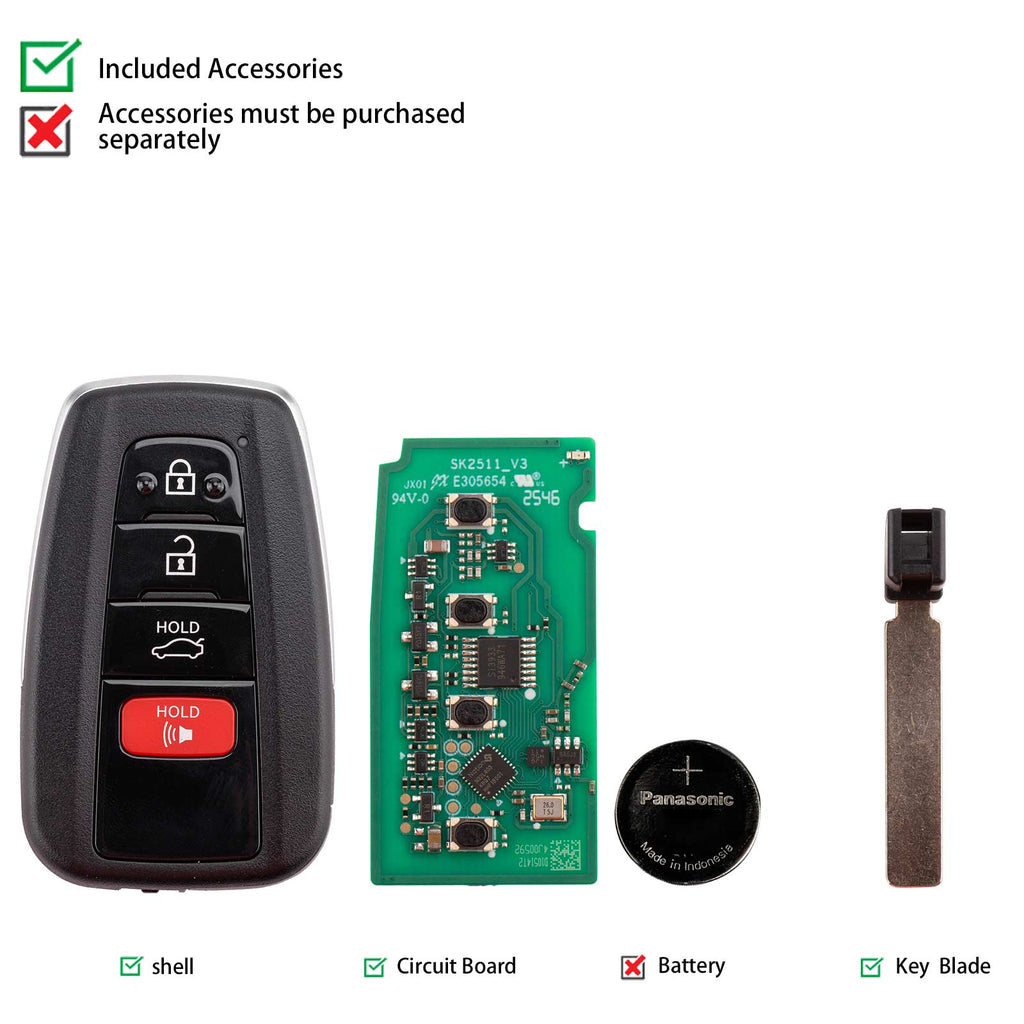 [New Arrivals] AUTEL IKEYTY004AL Remote Key 4 Buttons for Toyota 4D&8A 1 PC/ 5 PCs/ 10 PCs - Automotive Diagnostic
