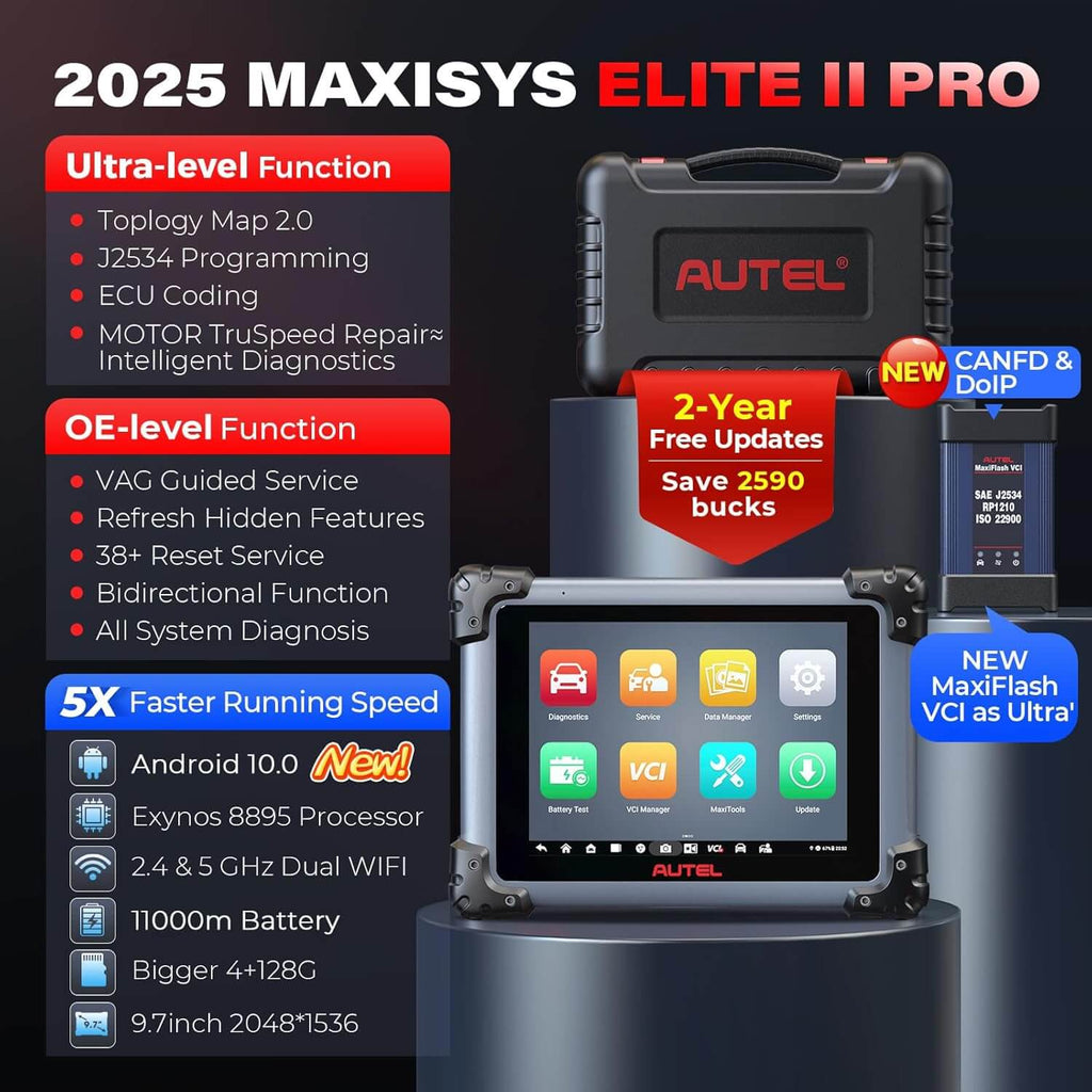 Autel Pro Autel MaxiSys Elite II Pro OBD2 Scanner 2 Years Update | UK/EU Ship ...