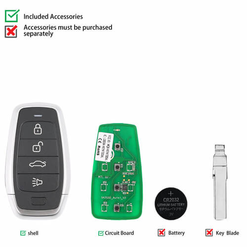AUTEL IKEYAT004CLAUTEL Independent 4 Button Universal Smart Key