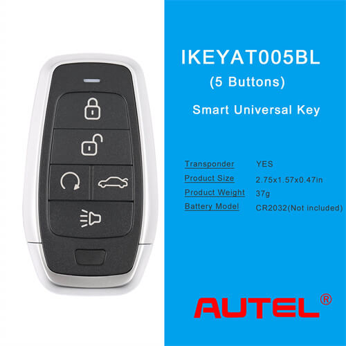 AUTEL IKEYAT005BL Independent 5 Buttons Universal Smart Key Remote